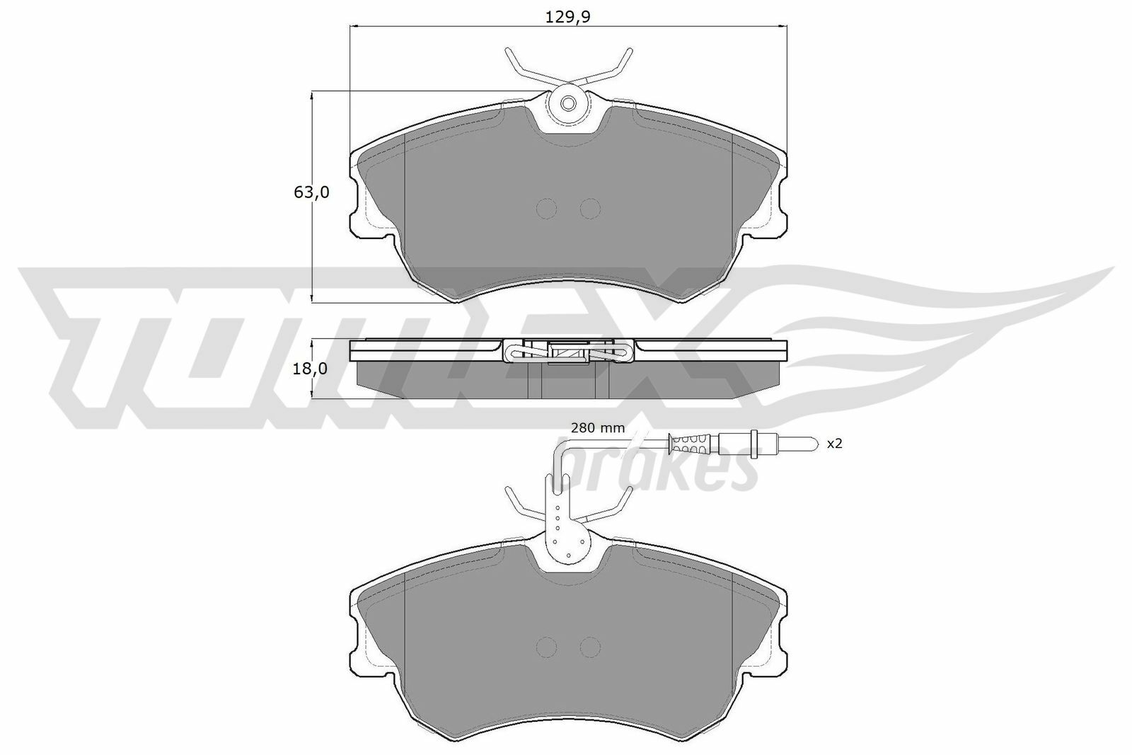 Sada brzdových destiček, kotoučová brzda TOMEX Brakes